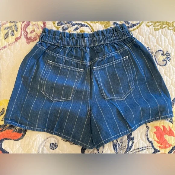 NWT - Loft high rise paperbag striped denim shorts 29 petite - Picture 3 of 3